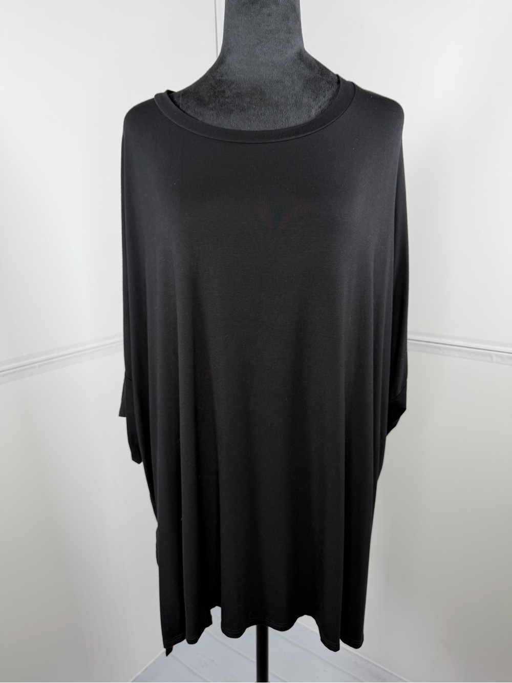 NWOT Zenana Black Tunic Top Oversized Dolman Sleeve High Low Size 3X